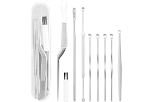 Irich 8 Pezzi Pulisci Orecchie in Acciaio Inossidabile, Orecchie la Rimozione di Cerume con Piccola Scatola per Neonati Bambini Famiglia