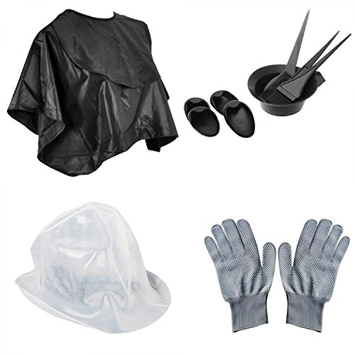 Vococal® DIY Haar Salon Haare Färben Friseurumhänge / Haar Cap / Dye Kamm Haarbürste / Ohr Abdeckung / Handschuhe Colorationszubehör Haarstyling Tools Kit