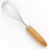 VIVALUXE Bambu Mutfak &Ccedil;ırpıcı, Kek Yumurta &Ccedil;ırpıcı, Paslanmaz &Ccedil;elik, Ergonomik Sap, Dayanıklı, &Ccedil;ok Ama&ccedil;lı, Ev Tipi, Profesyon