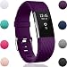 Produktbild Für Fitbit Charge 2 Armband, HUMENN Charge 2 Bänder 3D Stil Weiches Silikon Sports Ersetzerband Fitness Verstellbares Uhrenarmband für Fitbit Charge2 Small Pflaume