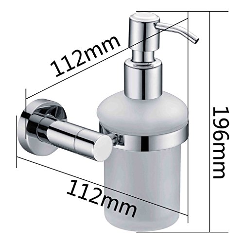 Kinse® Elegant Hochwertig Edelstahl Seifenspender 100ml mit Wandhalterung - 4