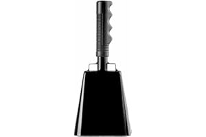 YWINETO Kuhglocke aus Stahl mit Griff, Cowbells, jubelnde Glocke, laute Geräuschmacher, Handglocken für Sportveranstaltungen, Fußballspiele, Schulglocke, Bauernhof, Schlaginstrumente, Stahl-Kuhglocke