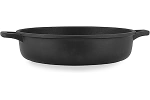 Home Granchef Patelnia, powłoka zapobiegająca przywieraniu z 2 uchwytami, okrągła, odlewane ciśnieniowo aluminium, czarna, 40 cm