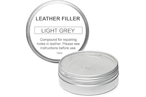 THE SCRATCH DOCTOR Scratch Doctor Leather Filler Repair Compound Fill Holes Cracks Scratches Scuffs on Leather Furniture Car Seats Shoes and Bags (Light Grey, 10ml)