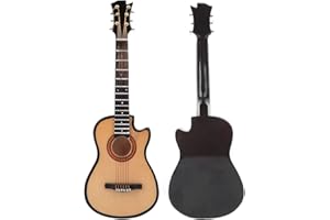 Atyhao Guitare Miniature, Mini modèle de Guitare Acoustique en Bois avec Support et étui Instrument de Musique modèle Hobby Collectibles Gift[16cm] Objets de décoration