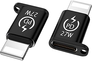 LIAOAN USB C auf Lig-htn-ing Adapter, Lig-htn-ing auf USB C Adapter 27W PD Schnellladung und Datenübertragung, USB C Buchse auf i-OS Stecker, unterstützt Keine Kopfhörer- und OTG-Funktionen