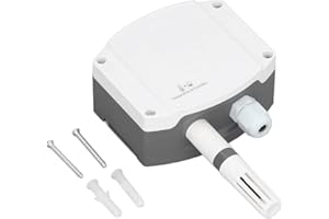 Fdit Trasmettitore Temperatura Umidità Industriale 4-20mA IP65, Sensore Analogico da Parete per Serra Giardino, Alta Precisione