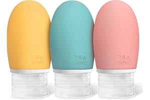 ‎OPRET Opret 3 Stück Silikon Reiseflaschen Set, 60ml Auslaufsicher Nachfüllbare Portable Reise Container für Shampoo Creme Spülung, BPA-frei und TSA-geprüft