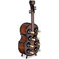 CHRISTOW Wooden Wine Rack, 8 Bottle Holder, Free Standing Violin Cello, Oak Effect Storage, Gift For Wine Lover, H101cm