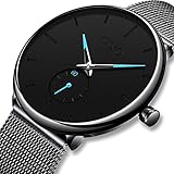 Herren Uhr Männer Wasserdicht Minimalism Schwarz Edelstahl Mesh Armbanduhr Mann Sport Luxus Modisch Design Ultra Dünne Einfach Analog Uhren