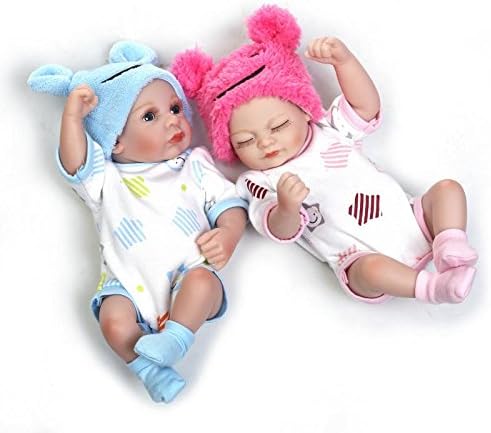 2018 NEW Twins Mini 10" Reborn Shower Baby Doll Lovely Boy and Girl Dolls Full Soft Vinyl Kids Toys