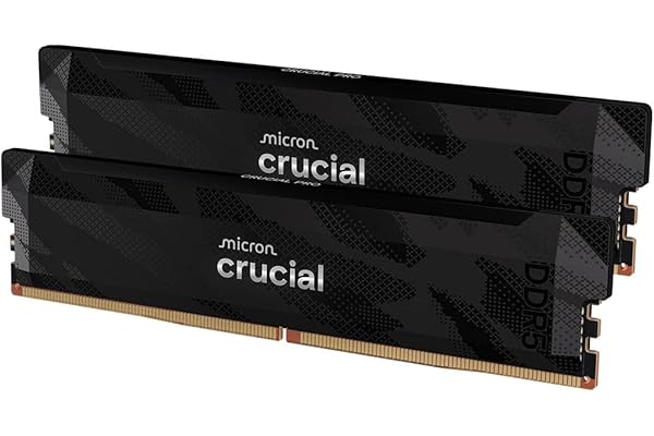Crucial Pro RAM DDR5 32Go Kit (2x16Go) 6400MHz CL32, Overclocking Gaming, Mémoire pour Ordinateur de Bureau, Intel XMP 3.0 / AMD Expo, Noir - CP2K16G64C32U5B