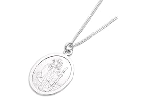 SAYERS LONDON Sterling Silver Oval St Christopher Pendant