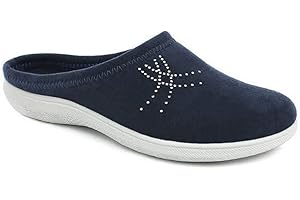 INBLU Pantofole Donna leggere e flessibili con motivo a strass Sottopiede in morbido tessuto Imbottito