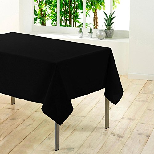 Douceur D’Intérieur – 1720377, Tischdecke Rechteckige , 140 X 200 Cm , Essentiel , Polyester Unifarben , Schwarz - 2