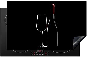 KitchenYeah© Copri Piano Induzione 83x51 cm Cucina Coprifornelli Copertura Protezione Cottura Tutto per la Cucina Vino - Nero - Vetro