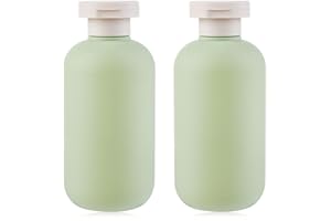 WLLHYF Quetschflaschen 2 Stück nachfüllbare Kunststoff-Reisebehälter leere Flaschen mit Klappverschluss Reisezubehör für Shampoo, Cremes, Lotion, Spülung (200ML)