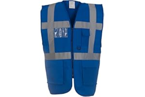 Expert Workwear Coloured Hi Vis Executive Vest High Viz Vests Zip with Pockets - 27 Colours