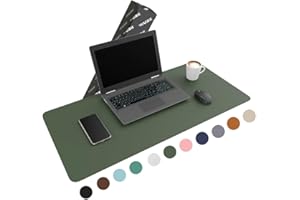 WURK Tappetino per Mouse Grande [90 cm x 43 cm] - Tappetino Scrivinia - Mousepad XXL - Pelle PU Impermeabile + Scamosciata Antiscivolo (Verde)
