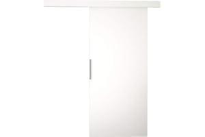 Mirjan24 Schiebetürsystem Flash I mit Selbstschließer Zimmertür Aluminiumgriff Komplett-Set für Schiebetüren, Tür Innentüren Trennwände (Weiß, Modell: 90)