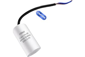 JUNUNDJING CBB60 450V 2.5uF 50/60HZ Anlaufkondensator Mit 15cm Verlängern Draht, Motorbetriebskondensator, AC Motorkondensator, für Haushaltsgeräte wie Elektromotoren und Klimaanlagen usw