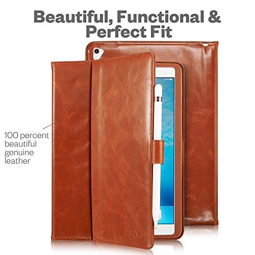 KAVAJ iPad Pro (9,7″) Ledertasche Hülle Case „London“ für das Apple iPad Pro (9,7 Zoll) in cognac braun aus echtem Leder. Dünnes Smart-Cover als Zubehör für das Original iPad Pro - 2