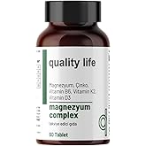 Quality Life Magnezyum Complex 60 Tablet - Magnezyum Malat Sitrat Glisinat Taurat Bisglisinat - Magnezyum &Ccedil;inko