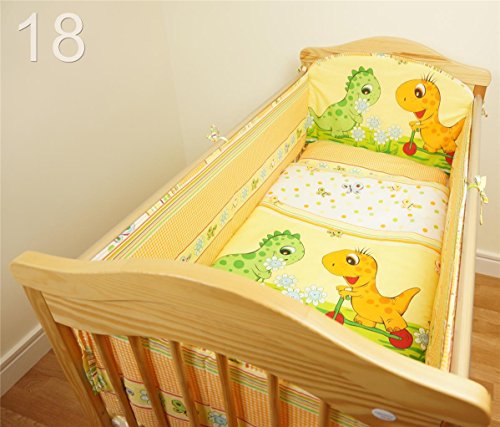 6 Pcs Nursery Baby Cot Bedding Set, All-round Bumper 360cm, 120x60cm - Pattern 18