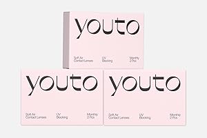 youto Monatslinsen weich, 6 Stück,sphärische Kontaktlinsen, UV Schutz und Hohes Trageg efühl, BC 8.5 mm, DIA 14.0 mm