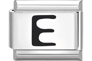 papasgix Italian Charms Black Letter A-Z Charm Link fits all 9mm Bracelet Retro Personality Charms Bracelets Accessories