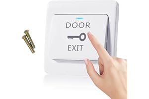 Interrupteur Bouton d'Exit Poussoir, Fenansion 12VDC Bouton de Sortie de Porte étanche ABS en Plastique Ignifuge pour Système de Contrôle d'Accès d'Entrée de Porte ou Sécurité à Domicile NO/NC/COM