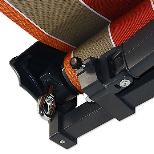 Kassetten-Markise 3 x 2,5 m orangerot-schwarz (Profilfarbe: Anthrazit) Hülsenmarkise Gelenkarmmarkise Sonnenschutz - 5