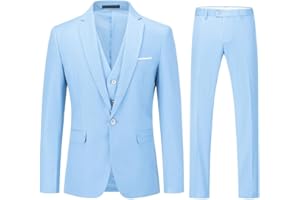 YOUTHUP Abiti da Uomo Elegante Completi 3 Pezzi Abito Slim Fit Blazer Panciotto Pantaloni