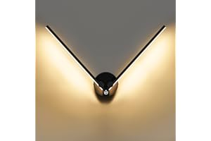 KAWELL 12W Moderno LED Luz da Parete con Interruttore Interior Apliques de Pared LED Bañadores de Pared con Brazos de Lámpara Giratorios de 300° para Dormitorio Salón Fondo Pared Pasillo Escalera