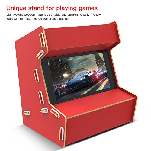 Nintendo Switch Arcade Cabinet Stand, Myriann Einzigartig Pure Hand Gemacht Arcade Schrank für Nintendo Switch Cool Gaming Erfahrung Bringt Nostalgie Zurück (Rot) - 5