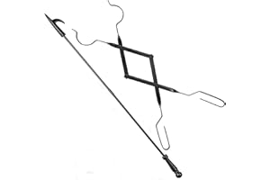 VNIERXFUL Fireplace Tools Sets, Heavy Duty Solid Steel 32 Inch Fire Pit Poker Stick and 25 Inch Campfire Fireplace Tongs, Log Grabber Fire Pit Tools for Wood Stove, Bonfires, Indoor & Outdoor Use