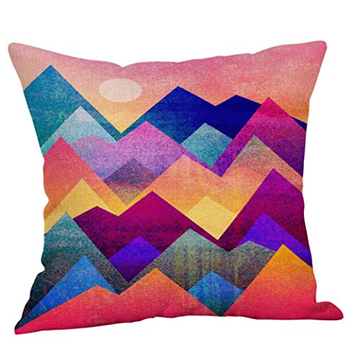 Preisvergleich Produktbild Kissenbezug Kissenhülle KissenbezügeVovotrade Abstrakte Landschaft Baumwolle Leinen Dekokissen Cases Sofa Kissenbezug 45x45cm Quadratische Kissenbezug Cafe Sofa Home Decor mit unsichtbaren Reißverschluss in 9 Farben (I, 18"x18" / 45cm*45cm)