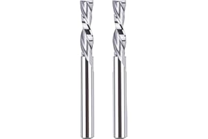SpeTool 2 fresa en espiral de 6 mm, vástago downcut 24 mm, longitud de corte CNC, juego de ranura VHM, fresa de agujeros largos, 2 flautas