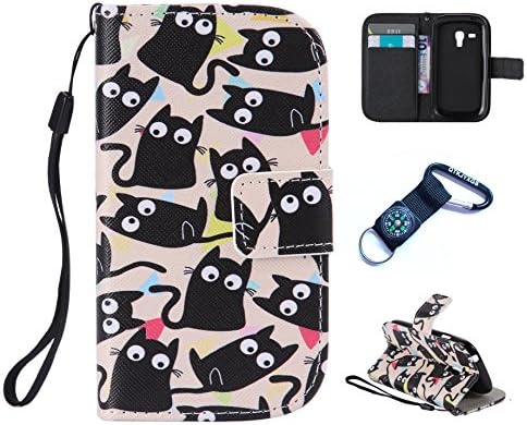 Case for Samsung Galaxy S3 Mini I8190 Silicone PU Bumper Unique Design Soft Silicone Case (Transparent Clear Case Soft Cover + Outdoor Compass Keyring) 4