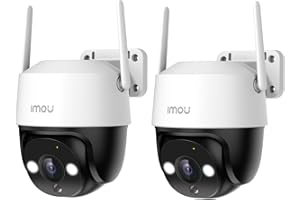 Imou 2K(3MP) Cámara Vigilancia Exterior 2-Pack, 360° PTZ Cámara WiFi IP Vigilancia de Seguridad, Visión Nocturna Color 30M, Detección Humana, Seguimiento Automático, Sirena, Audio Bidireccional, IP66