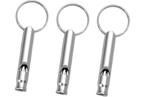 ShiningUU Dog Training Whistle for Recall & Behavior Control 3 Pack High Pitch Metal Dog Whistles with Keychain | Durable Pet Training Tool for Most Breeds (Silver)
