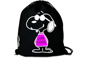 LOGOSHIRT®️ Comics - Peanuts - Snoopy - Joe Cool (Rosa) I Sacca Gym I negro I Design originale concesso su licenza