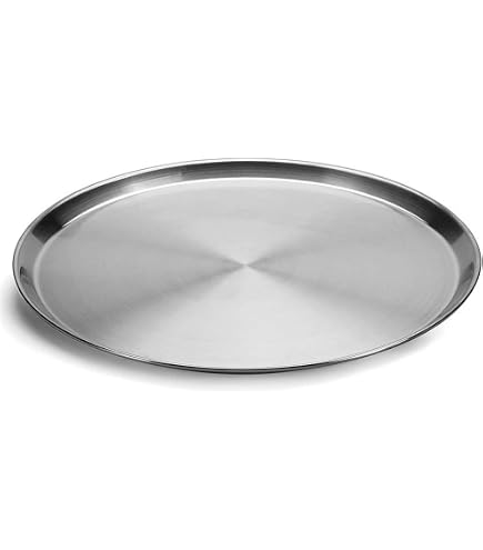 Plateau De Service Rond En Inox Tramontina 30 Cm - Argenté, état D'usage