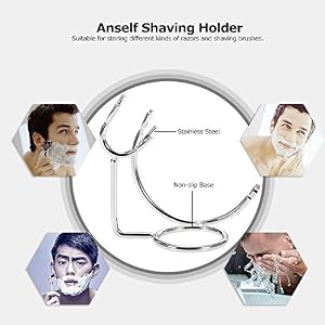 Anself Shaving Razor Holder Stainless Steel Shaving Stand Men's Shaving Tool Organizer for Badger - Image 12