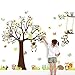 Produktbild Grandora XXL Wandtattoo Kinderzimmer Baum mit Affen auf Einer Schaukel & Eulen für Jungen und Mädchen Poster W5176