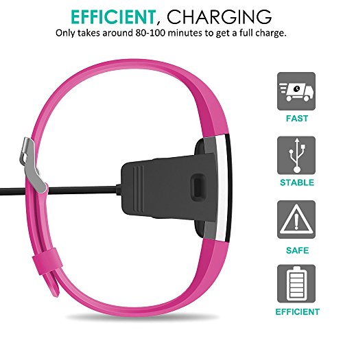 Ladegeräte USB-Kabel für Fitbit Charge 2 Wireless-Aktivität, AFUNTA im 2er-Pack Ersatz Aufladen Smart-Watch-Ladekabel - 3