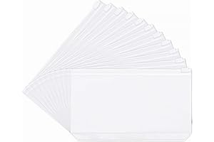 AKOLAFE Pack of 60 A5 Clear Pockets 6 Hole Binder Pockets A5 with Zip 6 Holes Waterproof Document Bag A5 PVC Plastic Transparent Zipper Folder for Files, Documents, Cards