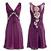 iBaste Luxury Womens Ladies Girls Sexy Elegant Charming Silk Kimono Satin Babydoll Chemise Lingerie Set Dressing Gown Nightwear Nightdress Nightgown Sleepwear Underwear Robes Pyjama V-Neck Lace Style Plus Size