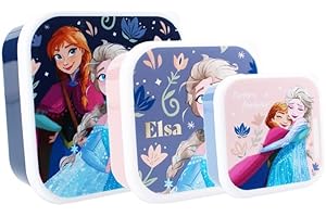 My sweety pop - Juego de 3 loncheras - Fiambrera - Niños - Cuna - Guardería - Escuela - Vacaciones - Comida - 11.5 cm (Congelado - Rosa/Azul)