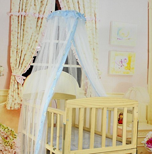 Scheppend Baby Cot Insect Nets Mosquito Nets + Holder(blue)